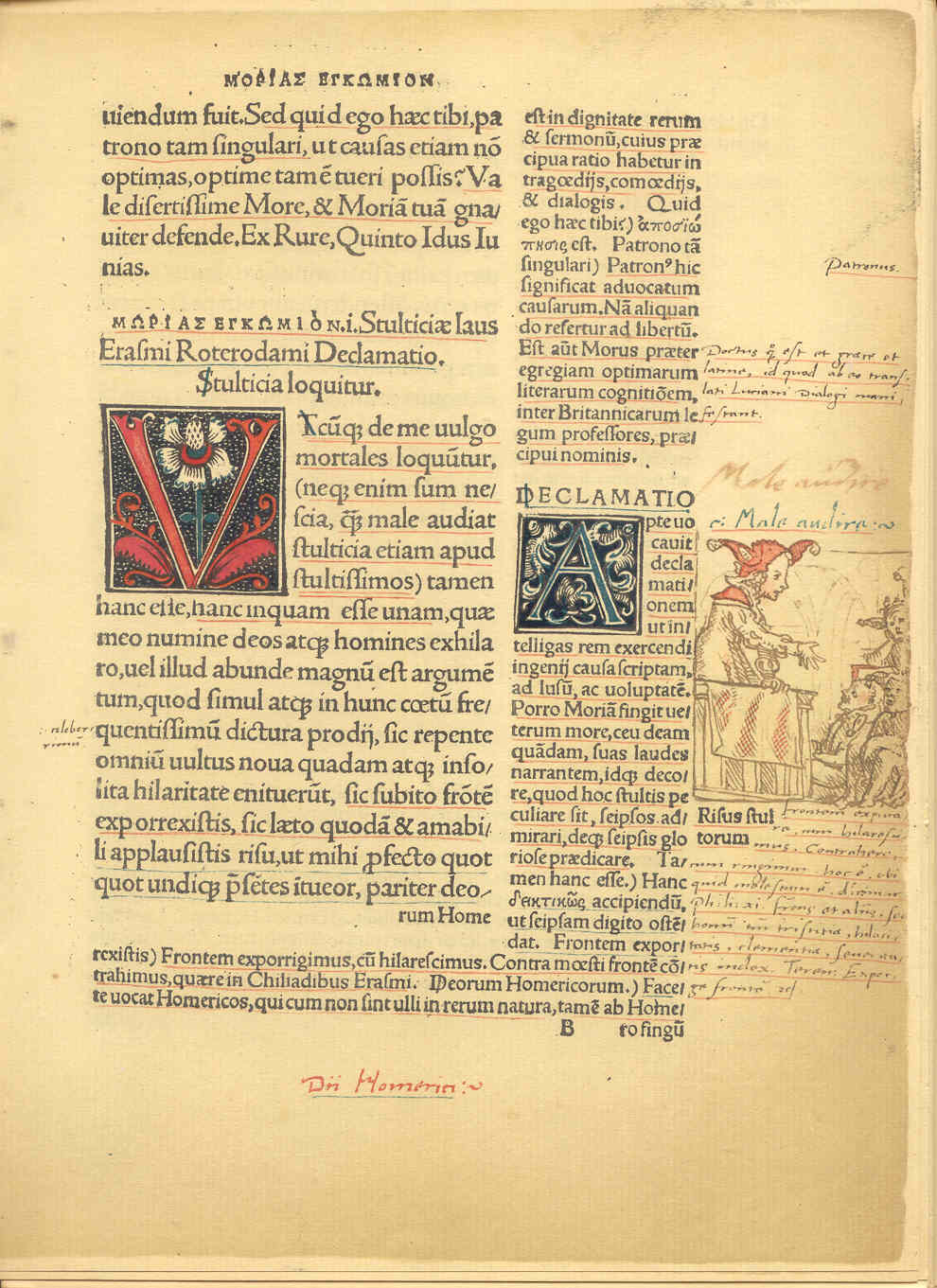Erasmus pagina Lof der Zotheid